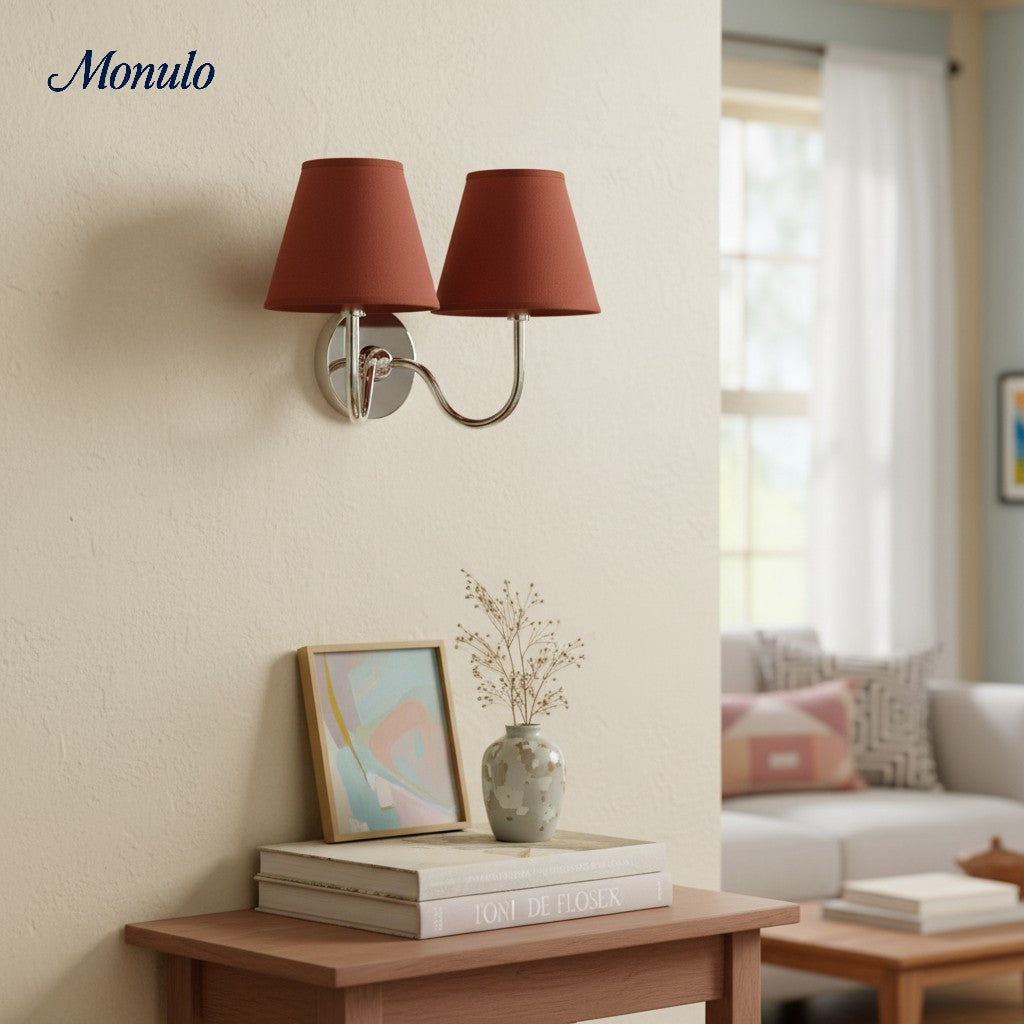 Wall Lamp with Pleated Fabric Shade | Classic Lighting for Bedroom and Living Room - Lamylie