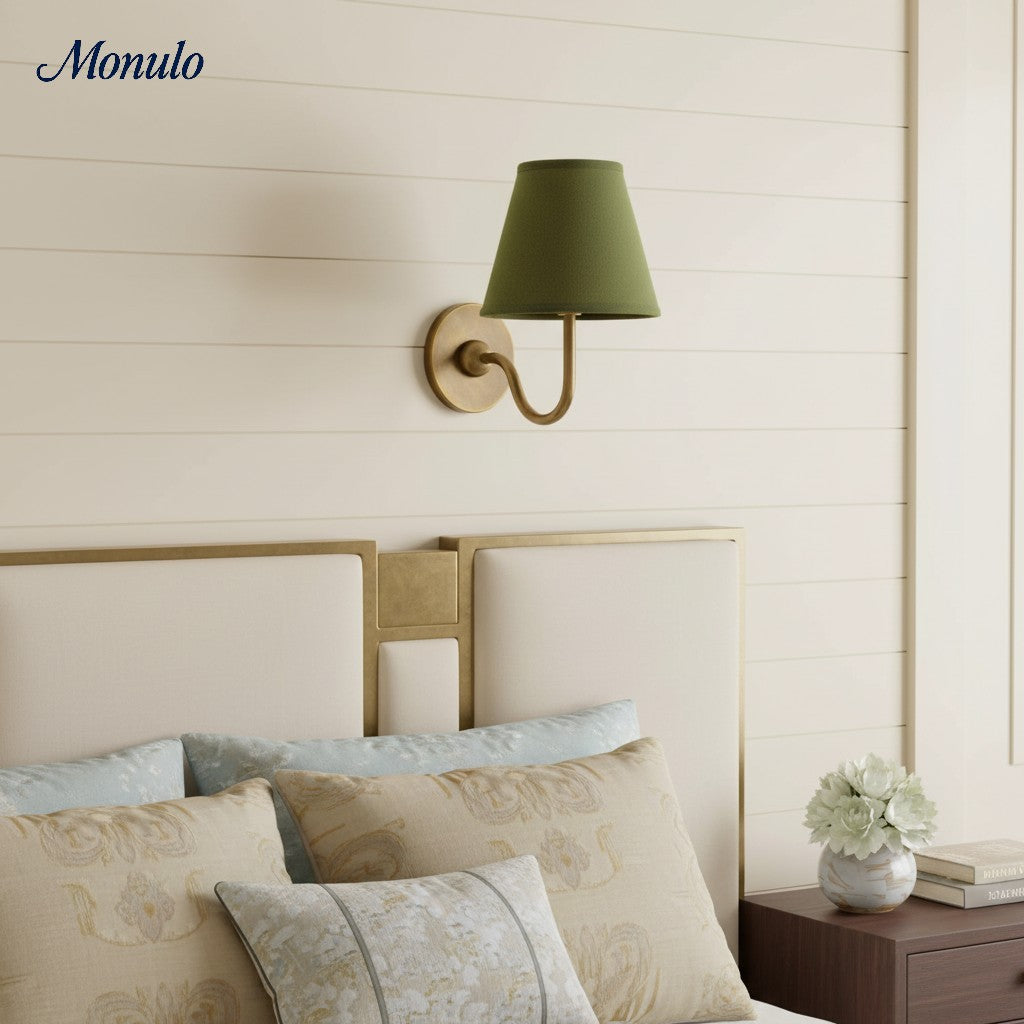 Wall Lamp with Pleated Fabric Shade | Classic Lighting for Bedroom and Living Room - Lamylie