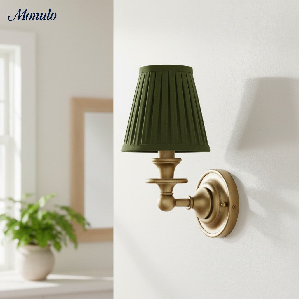 Wall Lamp with Fabric Shade and Gooseneck Arm | Wrought Iron Fixture with Adjustable Reading Lamp - Lamylie