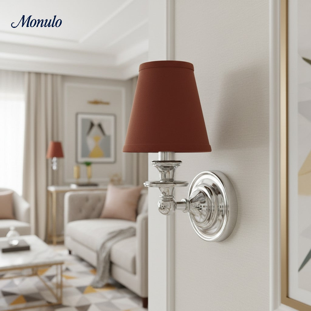 Wall Lamp with Fabric Shade and Gooseneck Arm | Wrought Iron Fixture with Adjustable Reading Lamp - Lamylie