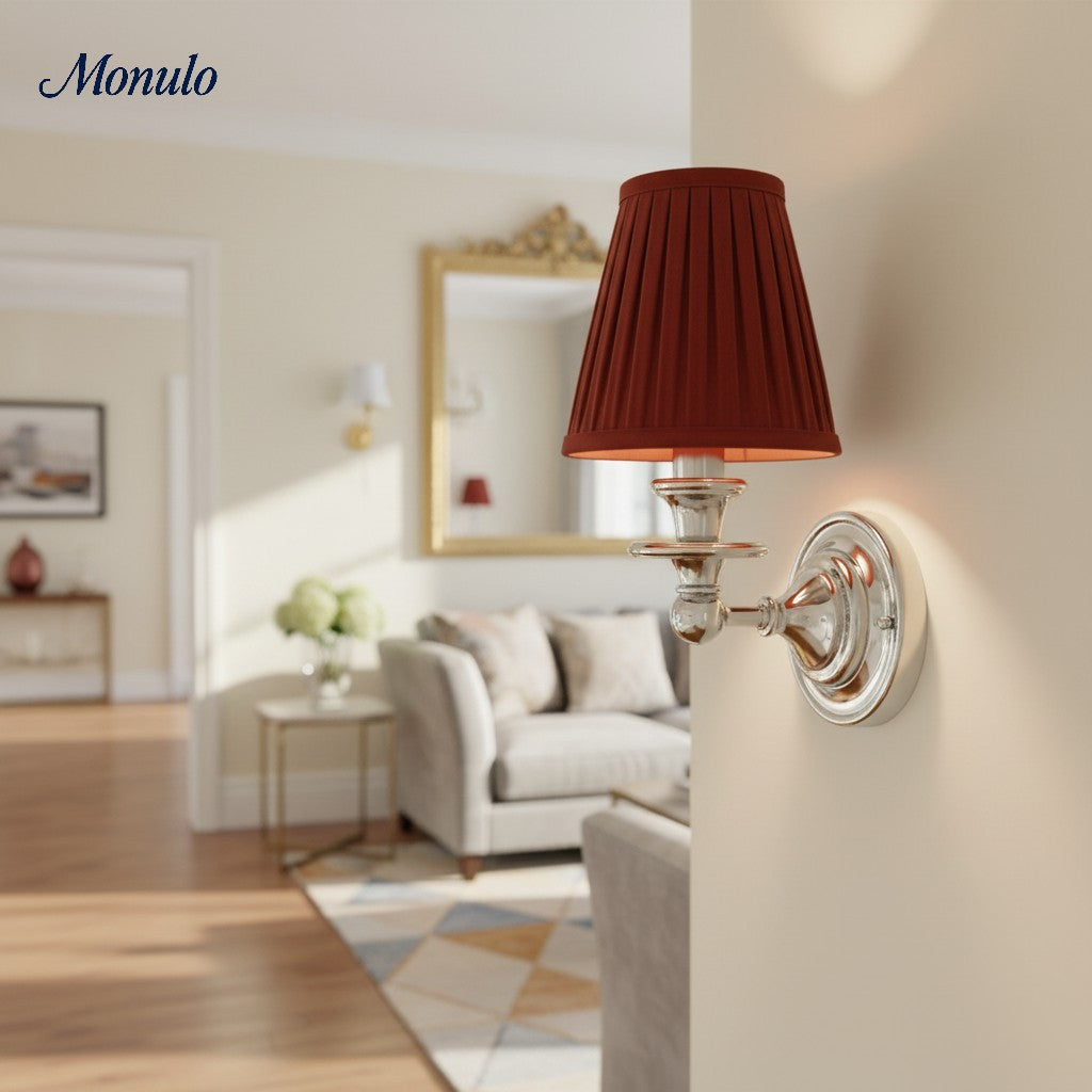 Wall Lamp with Fabric Shade and Gooseneck Arm | Wrought Iron Fixture with Adjustable Reading Lamp - Lamylie