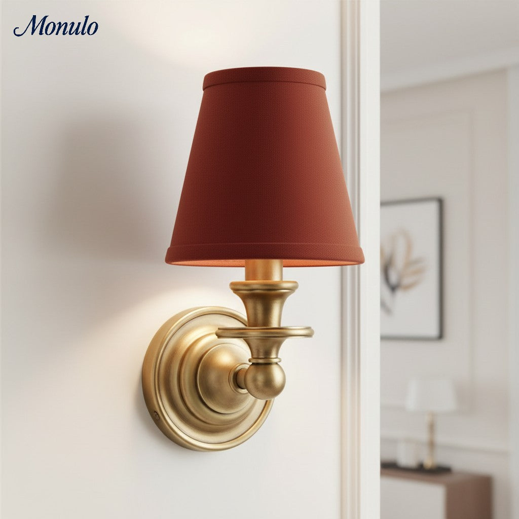Wall Lamp with Fabric Shade and Gooseneck Arm | Wrought Iron Fixture with Adjustable Reading Lamp - Lamylie