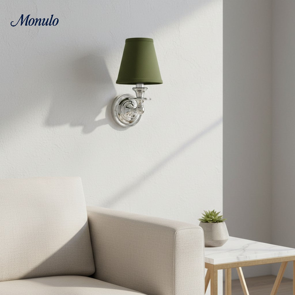 Wall Lamp with Fabric Shade and Gooseneck Arm | Wrought Iron Fixture with Adjustable Reading Lamp - Lamylie