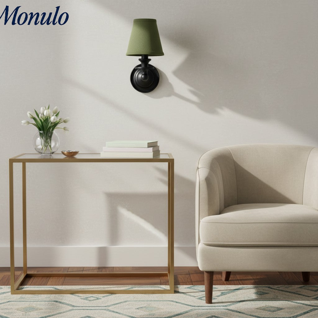 Wall Lamp with Fabric Shade and Gooseneck Arm | Wrought Iron Fixture with Adjustable Reading Lamp - Lamylie