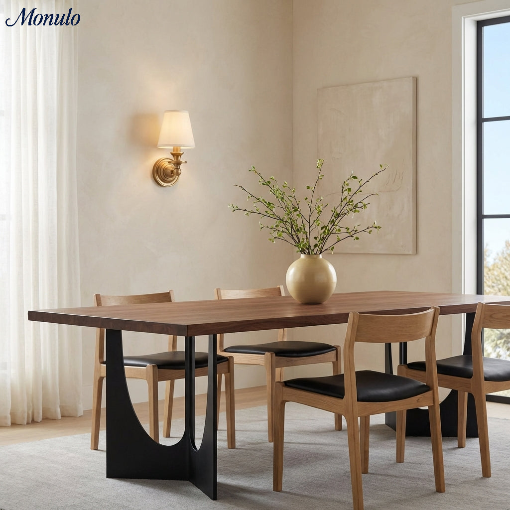 Wall Lamp with Fabric Shade and Gooseneck Arm | Wrought Iron Fixture with Adjustable Reading Lamp - Lamylie