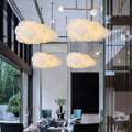 Modern Cloud Pendant Lamp | 2 Light Points White Ceiling Lamp for Bedroom | Scandinavian Design Dining Room Lamp Ceiling Lighting Cloud-shaped Lampshade - Lamylie