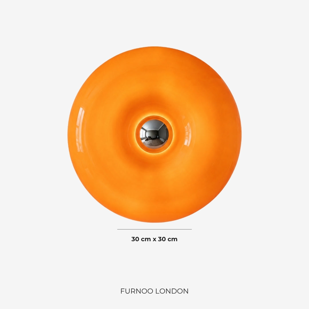 NARA Skulpturale Donut-Lampe mit 3 Farbtemperaturen | Dimmbar Glas-Tischlampe Bauhaus-Design Touch-Steuerung Wandmontierbar Ambientebeleuchtung - Lamylie