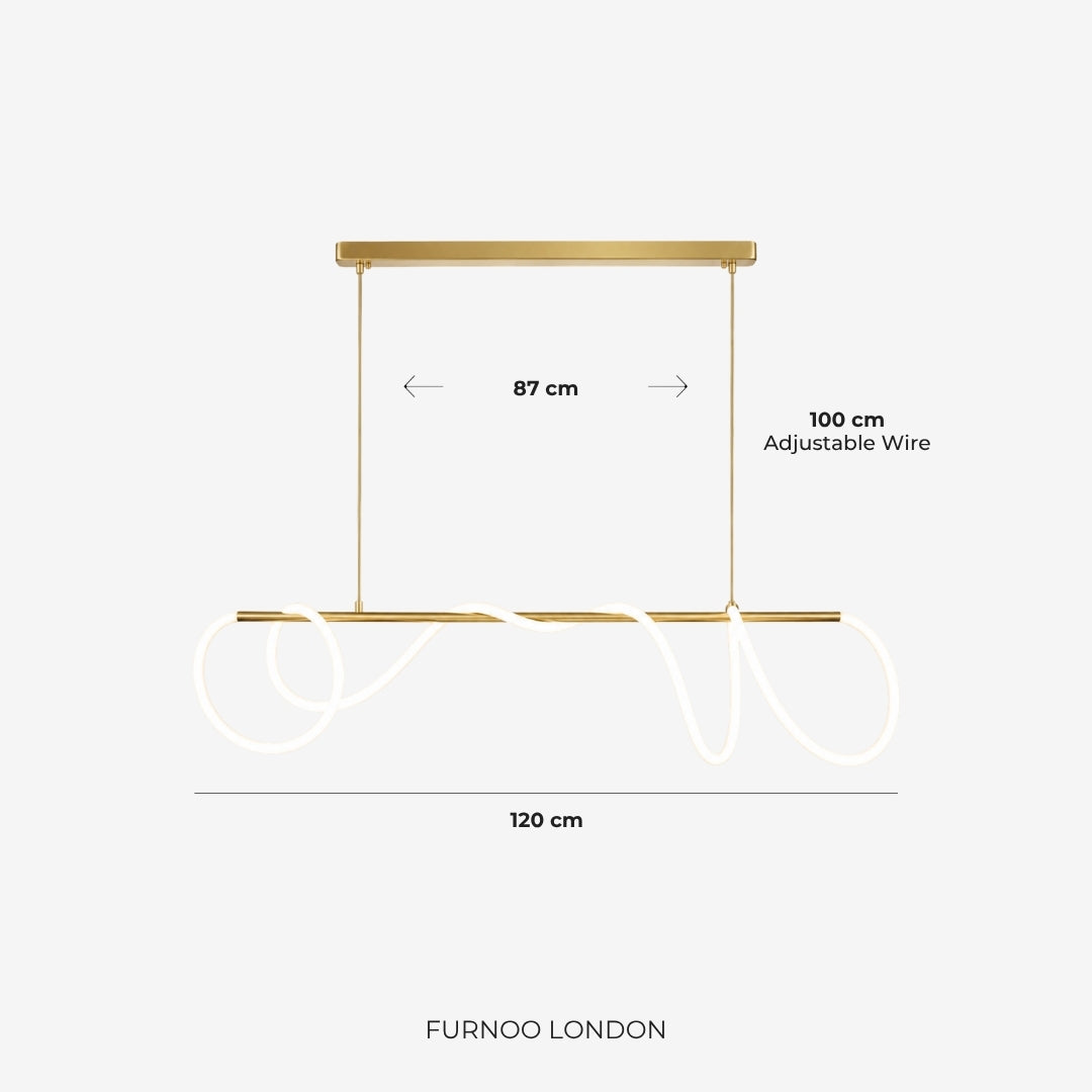 LED Design Pendant Lamp with Black Satin Metal Cord Structure 100 cm Dimmable Warm White Modern Interior Dining Room Kitchen Island - Lamylie