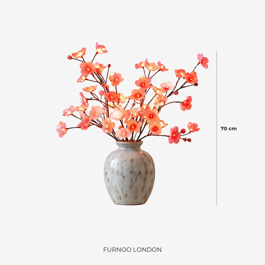 Decorative LED Lighting Branch with Natural Blossom Shape 70cm | Flexible Ambient Lighting for Vases and Mantelpieces - Lamylie