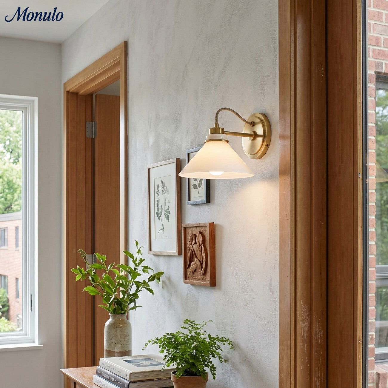 Globe Wall Lamp with Curved Arm | Modern Industrial Lighting for Bathroom, Bedroom, and Hall - Lamylie