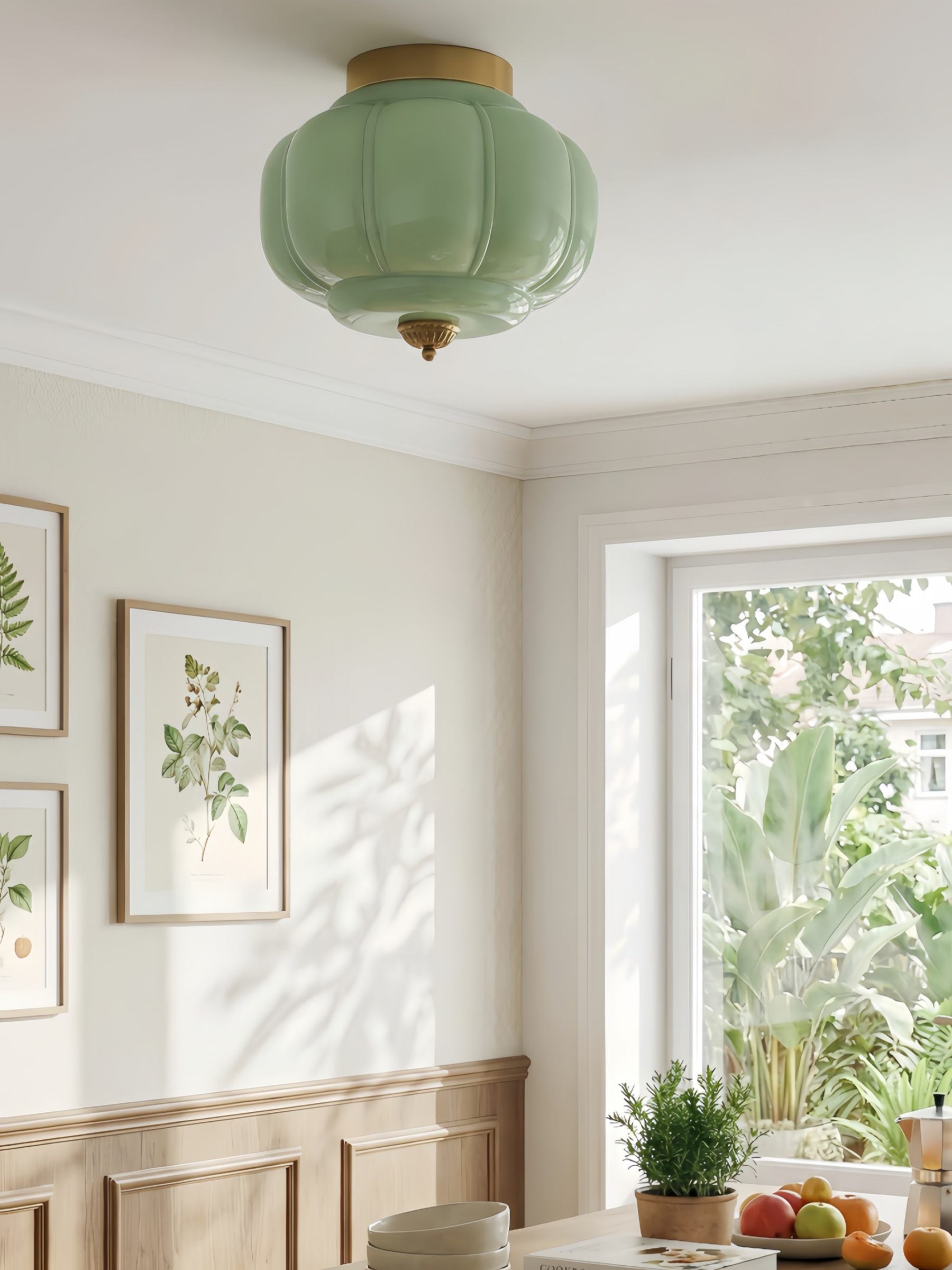 Ceiling Lamp Milk Glass Shade Modern Lighting Scandinavian Style Living Room Dining Room Bedroom Flush Mount - Lamylie