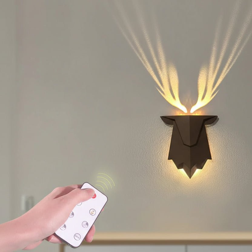 Applique murale en forme de cerf avec variateur et télécommande - Lamylie