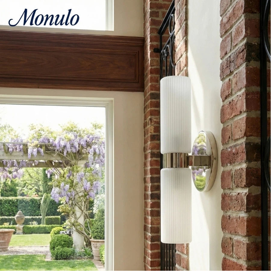 Wall lamp with double ribbed glass tubes | contemporary wall lighting for hall and entrance - Lamylie