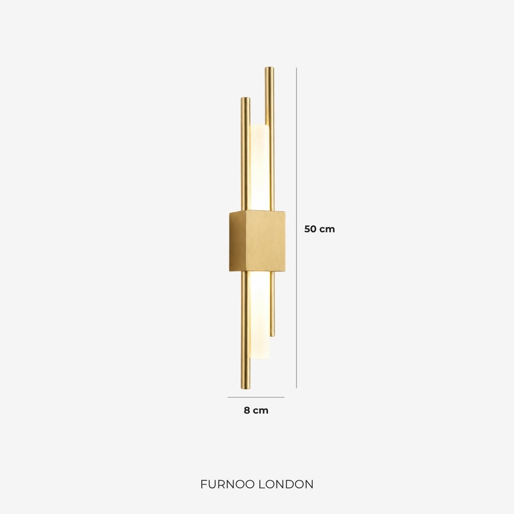 Skandinavische Minimalistische Wandleuchte | Modernes vertikales Design mit gerichteter LED-Beleuchtung | Schwarz Gold - Lamylie