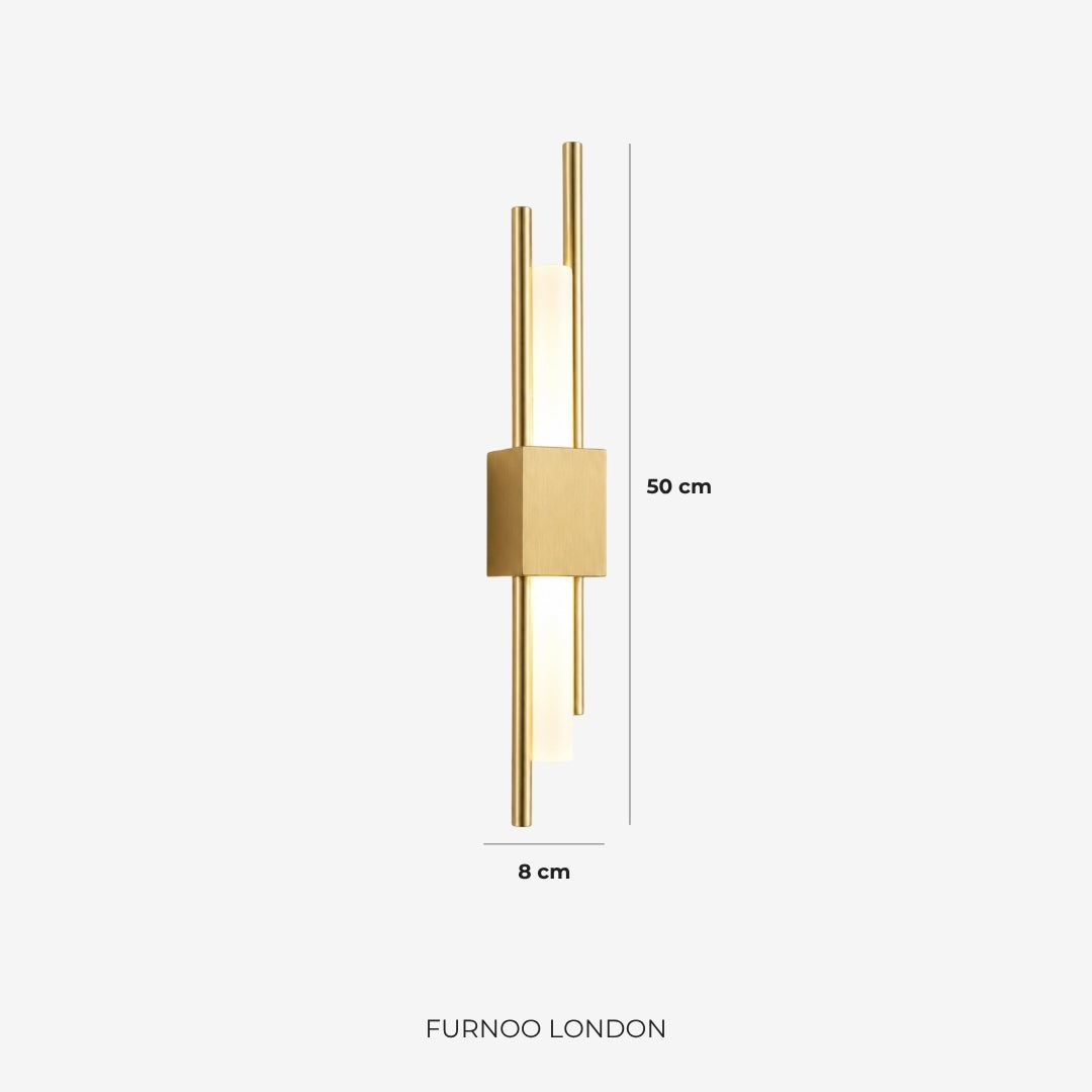 Scandinavian Minimalist Wall Lamp | Modern Vertical Design with Directed LED Lighting | Black Gold - Lamylie