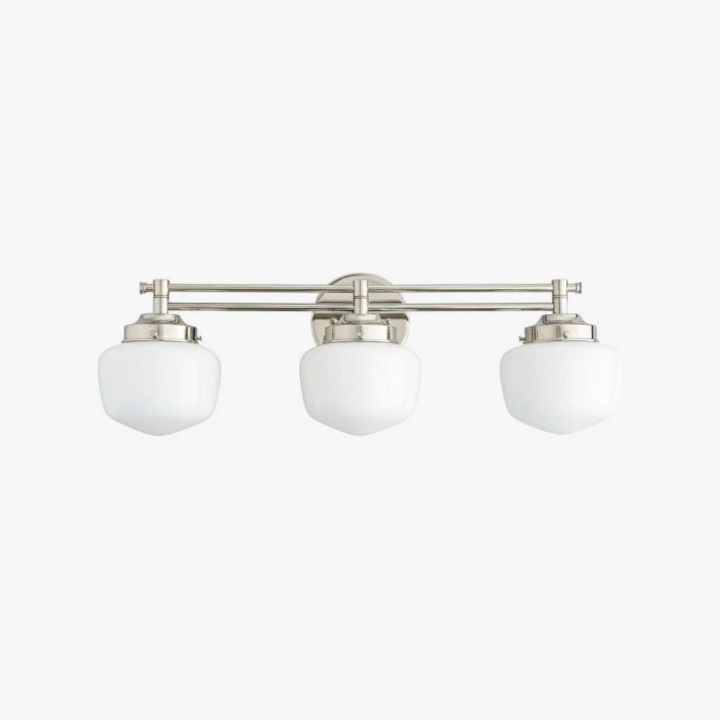 Globe Wall Lamp Classic Bathroom Schoolhouse Lighting Matte Opal Glass for Mirror and Sink - Lamylie