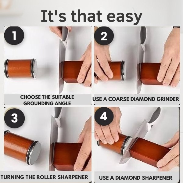 Knife Sharpening | Rolling Edge Sharpener | Quick & Accurate Sharpening | Blade Power - Lamylie