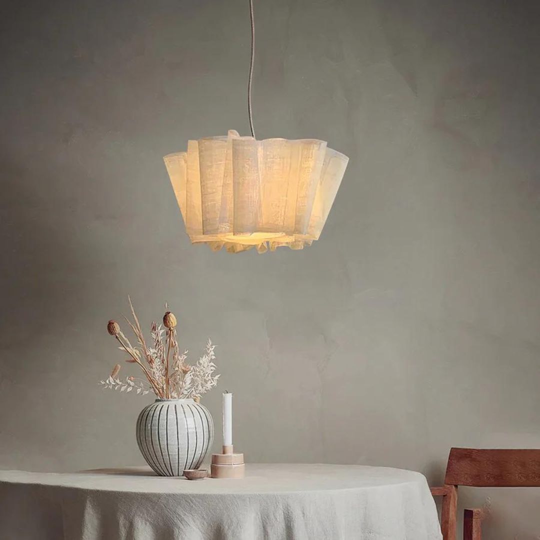 Pleated Fabric Pendant Lamp | Minimalist Scandinavian Lighting for Dining Room & Living Room - Lamylie