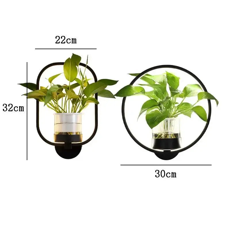 LED Wall Plant Light with Glass Vase | Warm Ambient Light | Decorative Wall Feature | GlowPlant - Lamylie