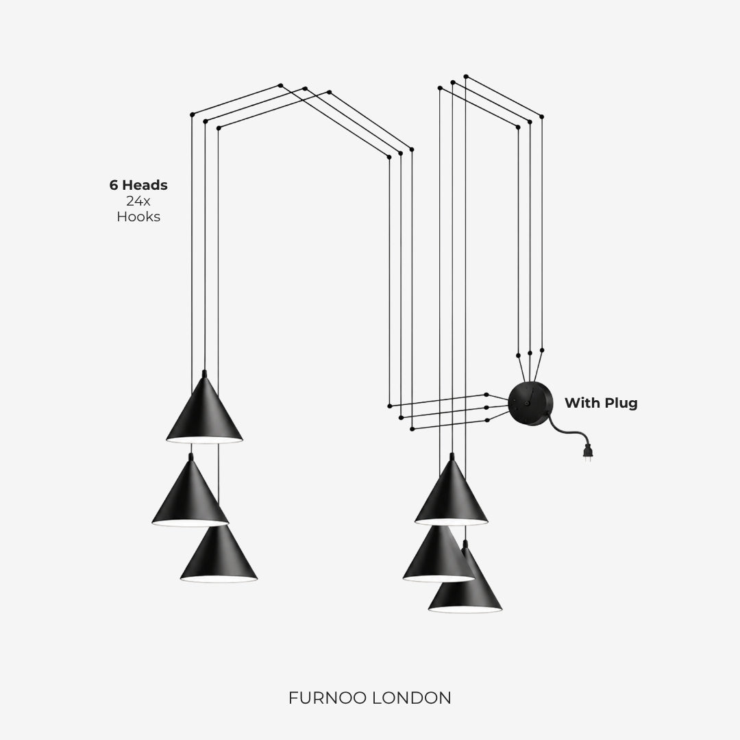 Stella Pendelleuchte | Aluminium Geometrisches Design mit verstellbarer Kabellänge und LED-Beleuchtung - Lamylie