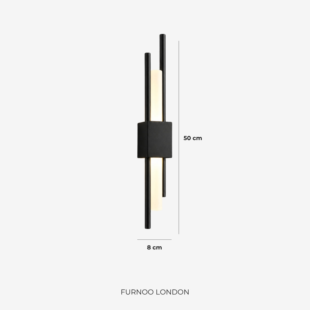 Scandinavian Minimalist Wall Lamp | Modern Vertical Design with Directed LED Lighting | Black Gold - Lamylie