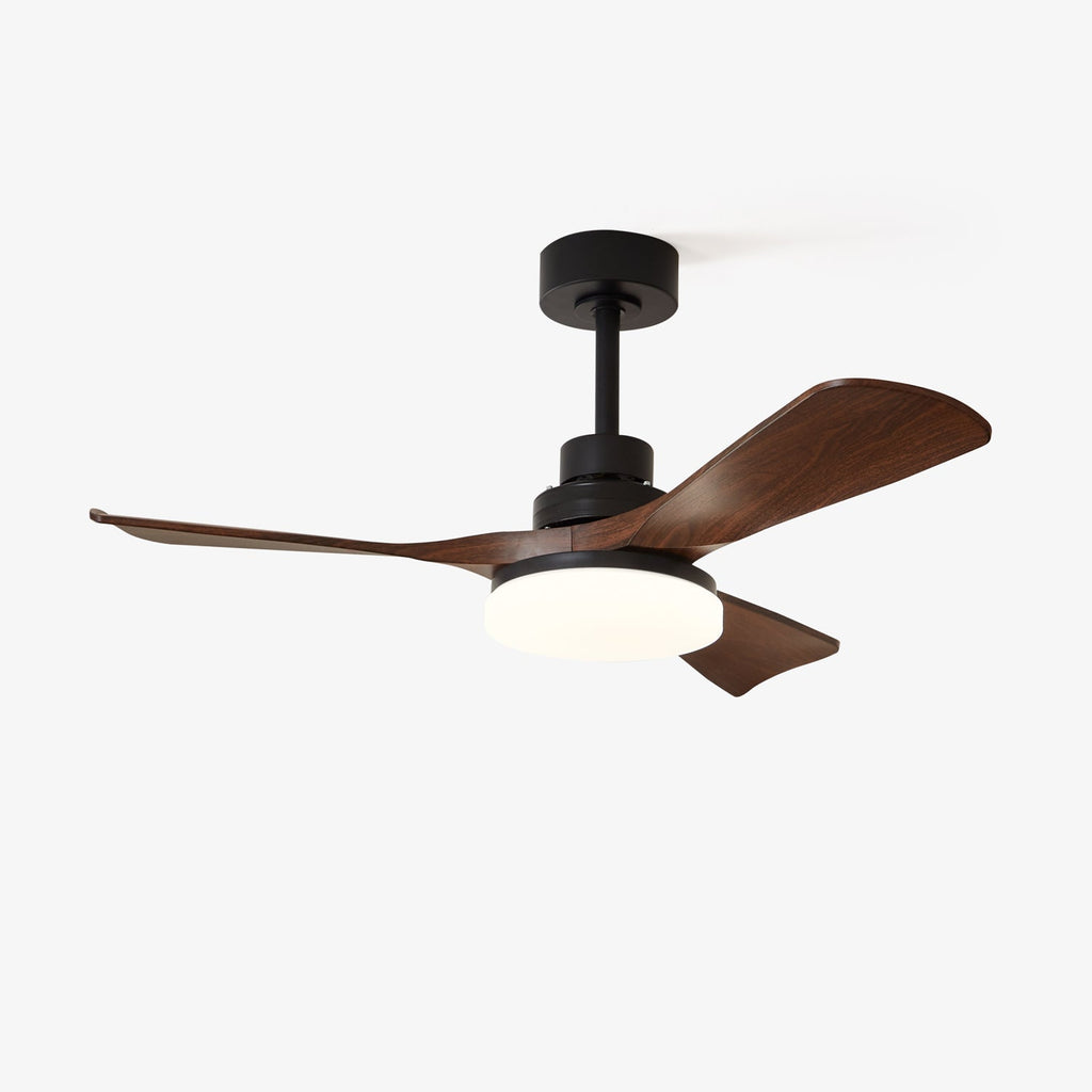 Moderní stropní ventilátor s osvětlením | Tichý ventilátor s LED osvětlením a 3 rychlostmi | Stmívatelný s dálkovým ovládáním – Lamylie