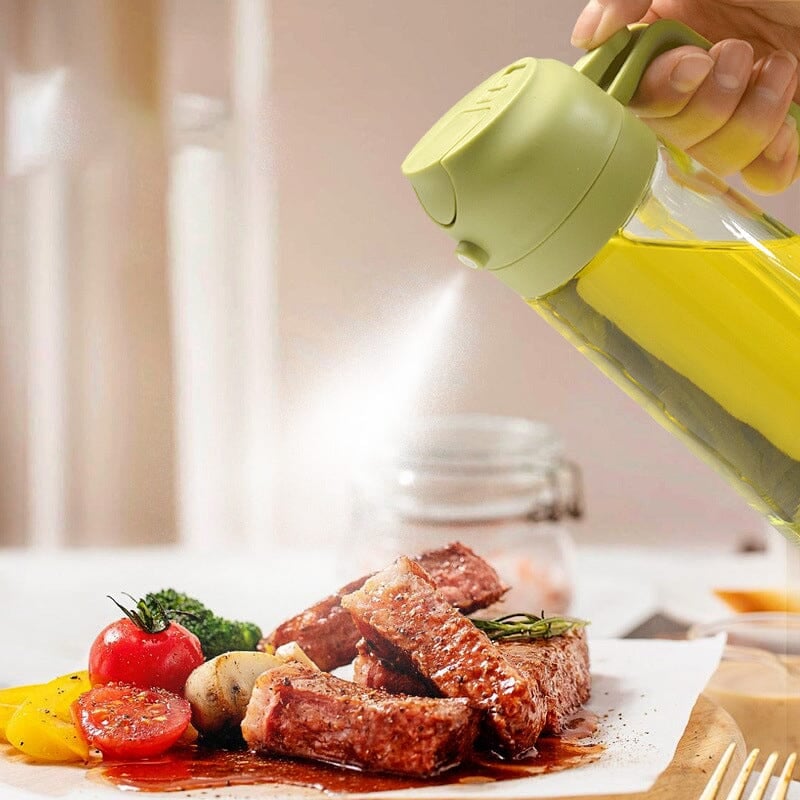 Dispensador y pulverizador de aceite de vidrio de doble función para la cocina - Lamylie