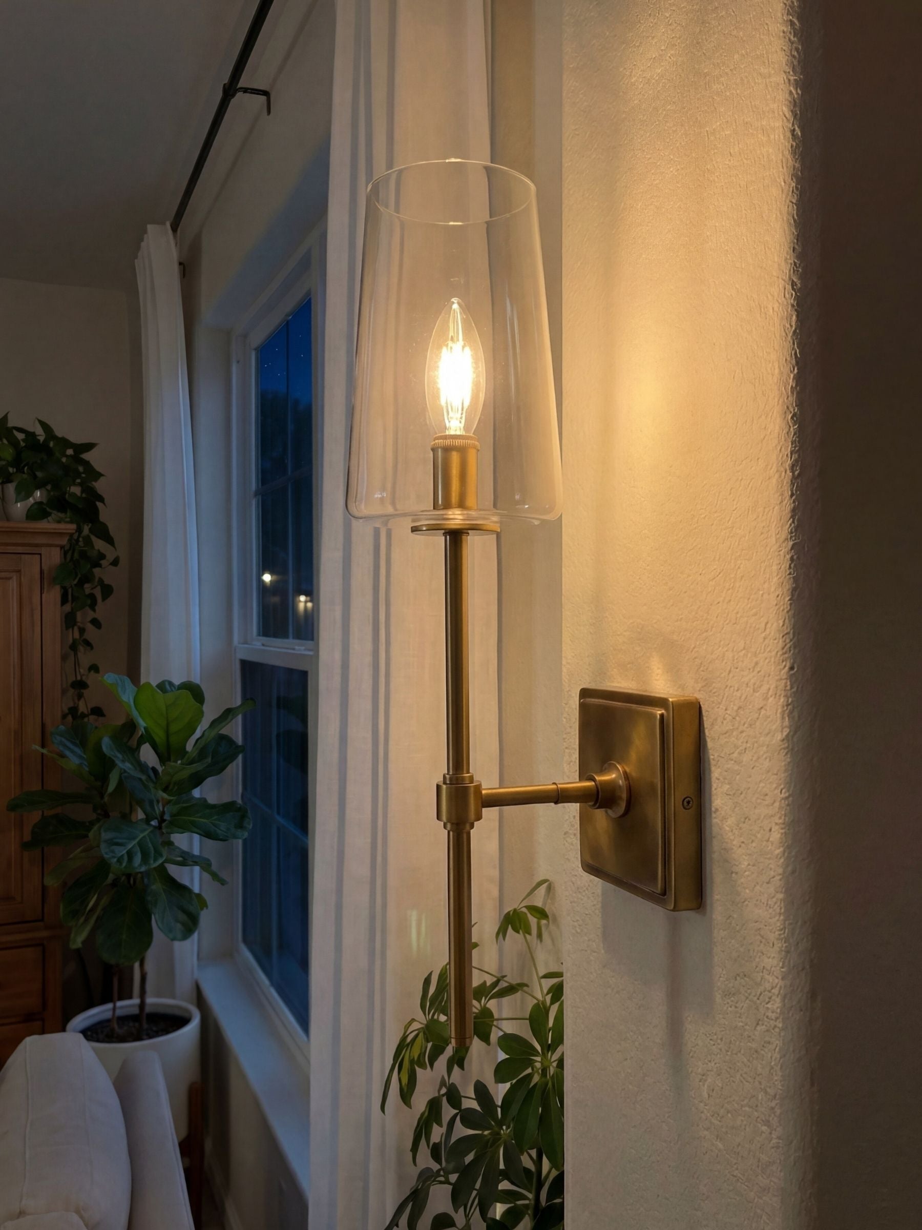 Glass Wall Lamp with Clear Glass | Single to Triple Configuration | Elegant Bathroom Lighting - Lamylie