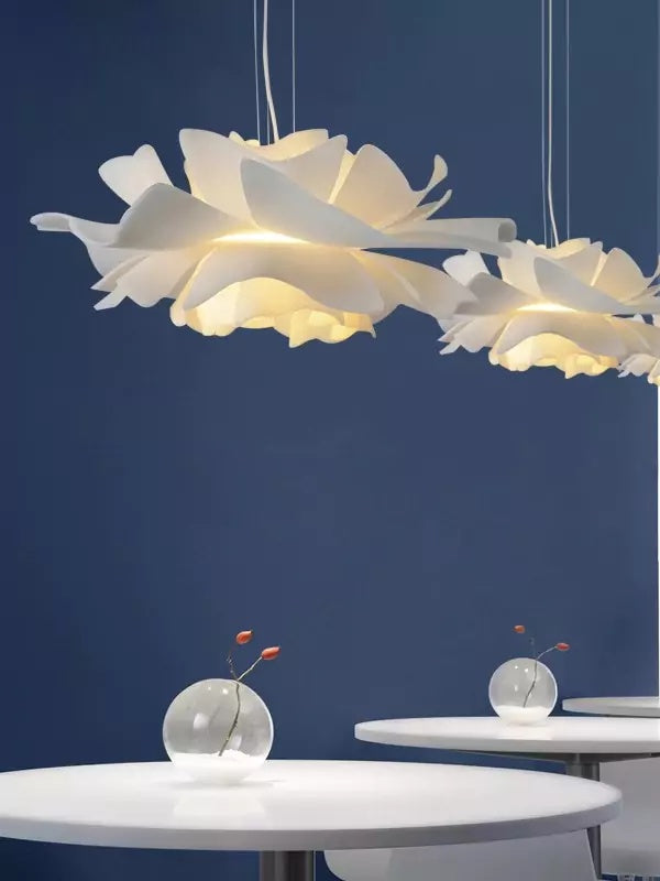 Handgefertigte Acryl-Pendelleuchte Lotusblume Weiß Skandinavisches Design - Lamylie