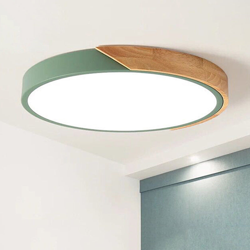 Modern Round Ceiling Lamp Acrylic for Bedroom White Grey Green Pink Yellow Blue Black LED Flush Mount Lighting 30cm 40cm 50cm 60cm - Lamylie