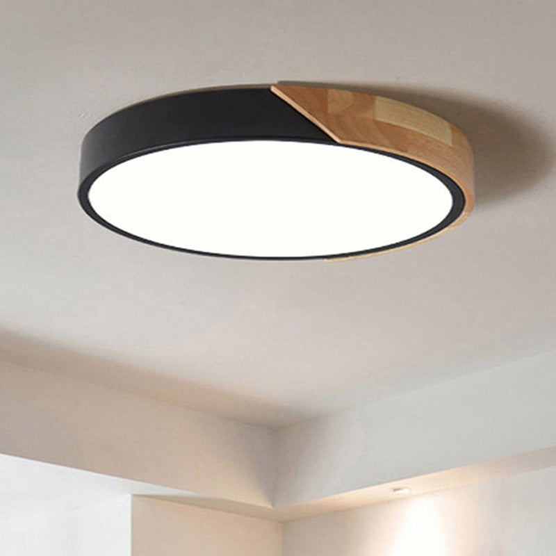 Modern Round Ceiling Lamp Acrylic for Bedroom White Grey Green Pink Yellow Blue Black LED Flush Mount Lighting 30cm 40cm 50cm 60cm - Lamylie