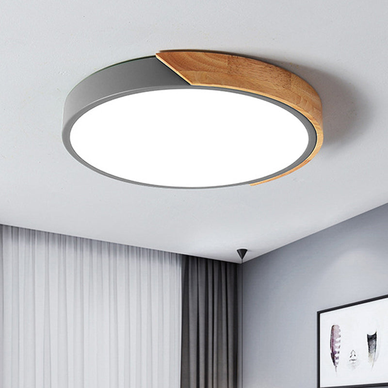 Modern Round Ceiling Lamp Acrylic for Bedroom White Grey Green Pink Yellow Blue Black LED Flush Mount Lighting 30cm 40cm 50cm 60cm - Lamylie