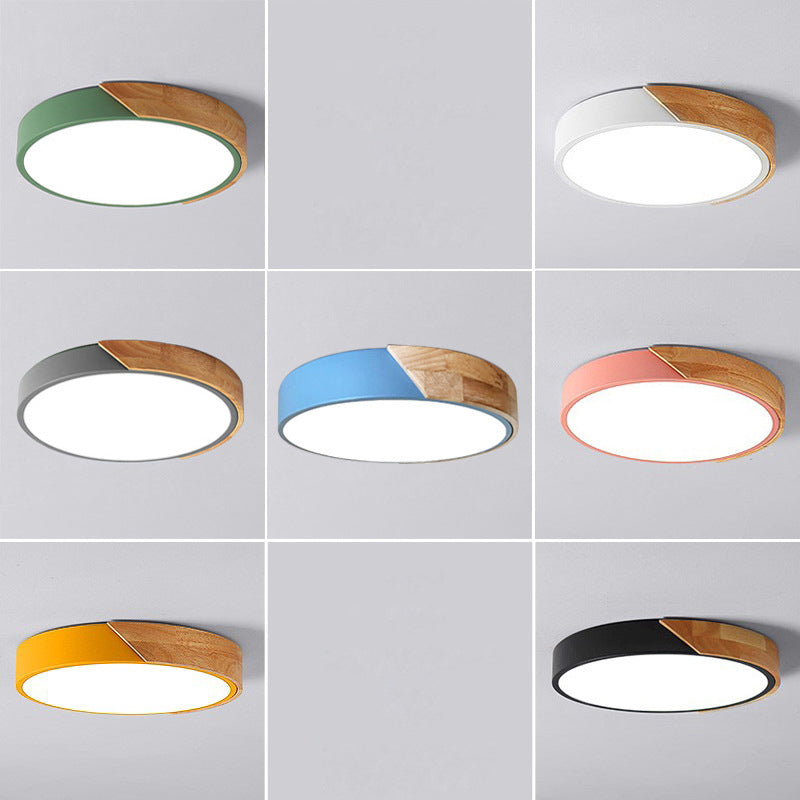 Modern Round Ceiling Lamp Acrylic for Bedroom White Grey Green Pink Yellow Blue Black LED Flush Mount Lighting 30cm 40cm 50cm 60cm - Lamylie