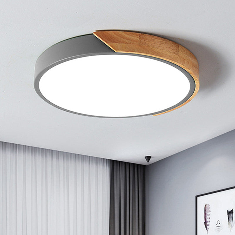 Modern Round Ceiling Lamp Acrylic for Bedroom White Grey Green Pink Yellow Blue Black LED Flush Mount Lighting 30cm 40cm 50cm 60cm - Lamylie