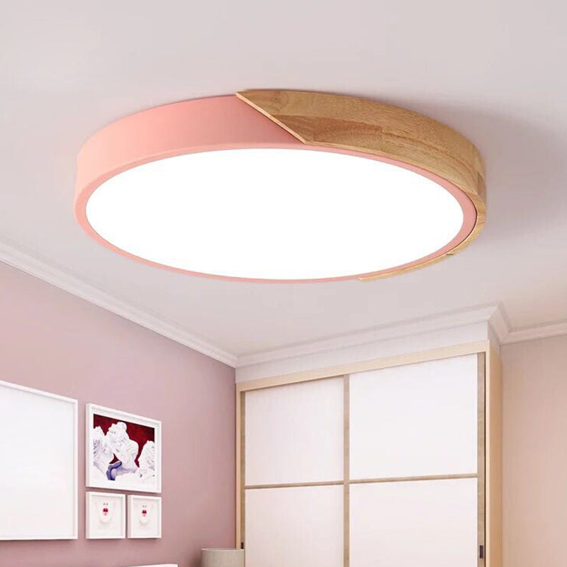 Modern Round Ceiling Lamp Acrylic for Bedroom White Grey Green Pink Yellow Blue Black LED Flush Mount Lighting 30cm 40cm 50cm 60cm - Lamylie