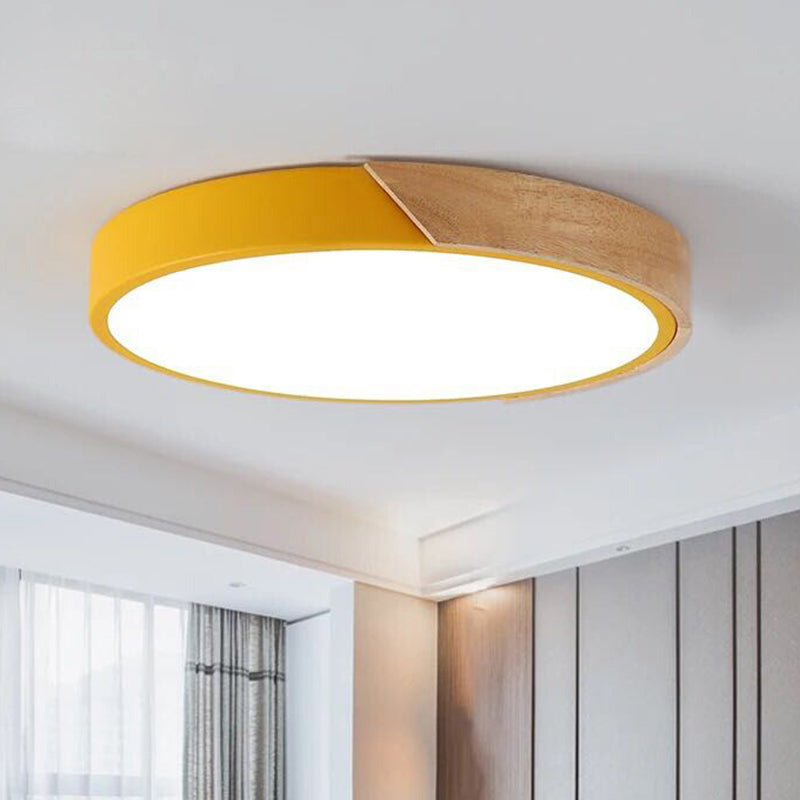 Modern Round Ceiling Lamp Acrylic for Bedroom White Grey Green Pink Yellow Blue Black LED Flush Mount Lighting 30cm 40cm 50cm 60cm - Lamylie
