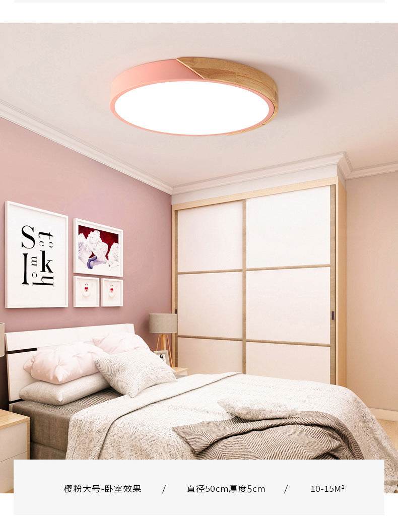 Modern Round Ceiling Lamp Acrylic for Bedroom White Grey Green Pink Yellow Blue Black LED Flush Mount Lighting 30cm 40cm 50cm 60cm - Lamylie