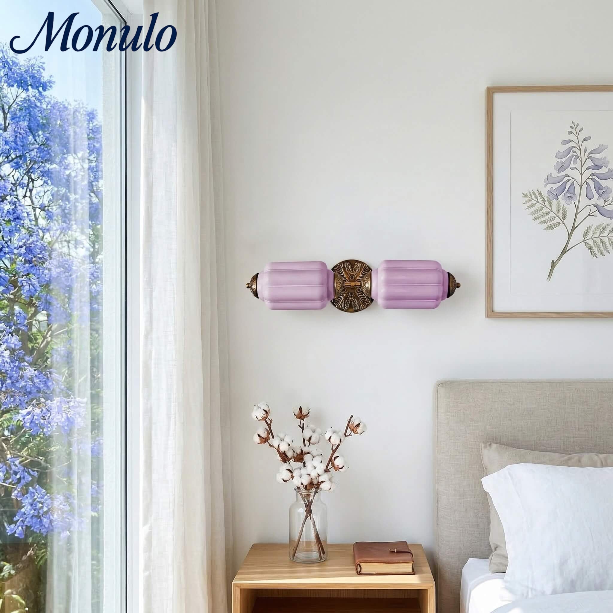 Eloise Vintage Wandleuchte aus Milchglas mit gewelltem Rand - Moderne Akzentbeleuchtung für Bad und Schlafzimmer