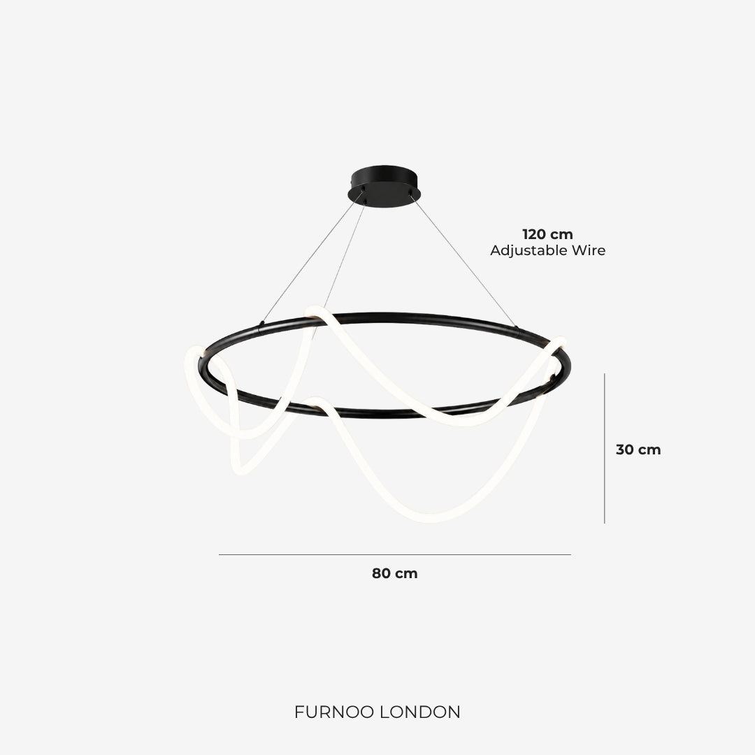 LED Design Pendant Lamp with Black Satin Metal Cord Structure 100 cm Dimmable Warm White Modern Interior Dining Room Kitchen Island - Lamylie