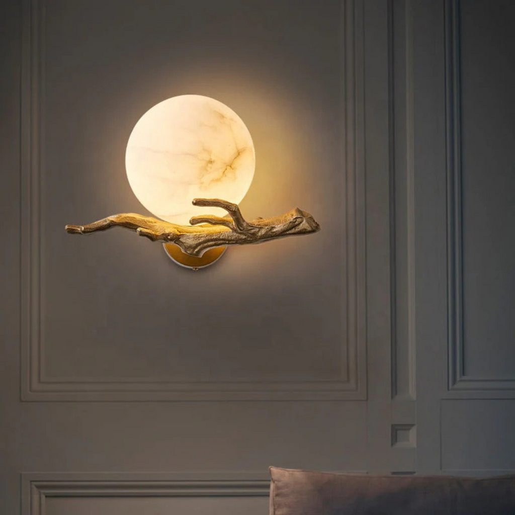 Marmor-Wandleuchte mit warmem LED-Licht - Lamylie