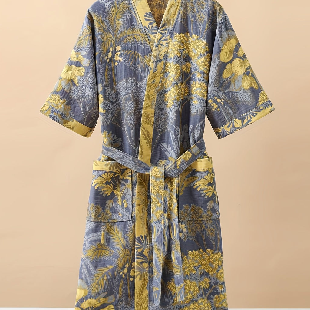 Ensemble de vêtements de nuit unisexe 100 % coton double gaze Luxeloom — Respirant, tissage double épaisseur