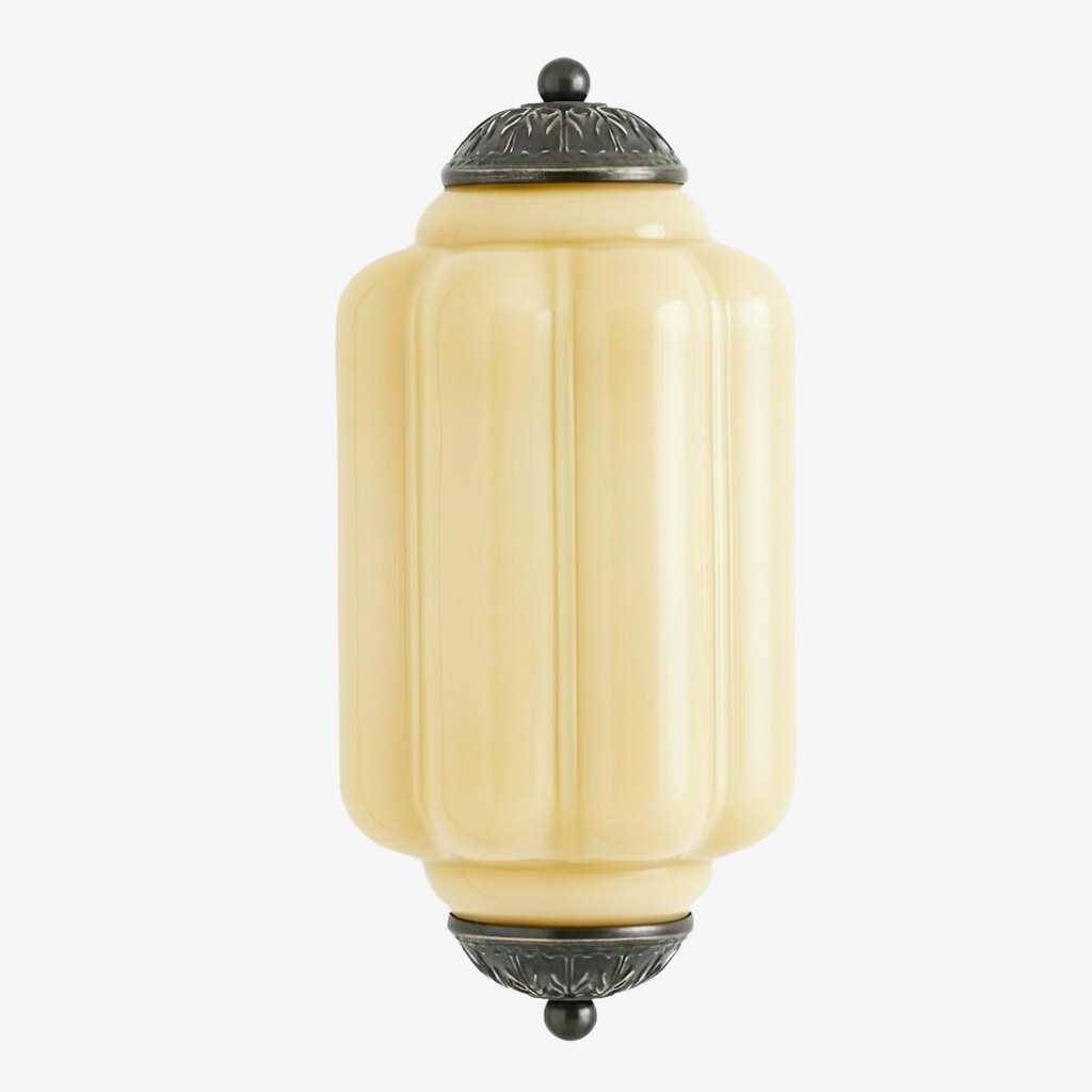 Eloise Vintage Wandleuchte aus Milchglas mit gewelltem Rand - Moderne Akzentbeleuchtung für Bad und Schlafzimmer