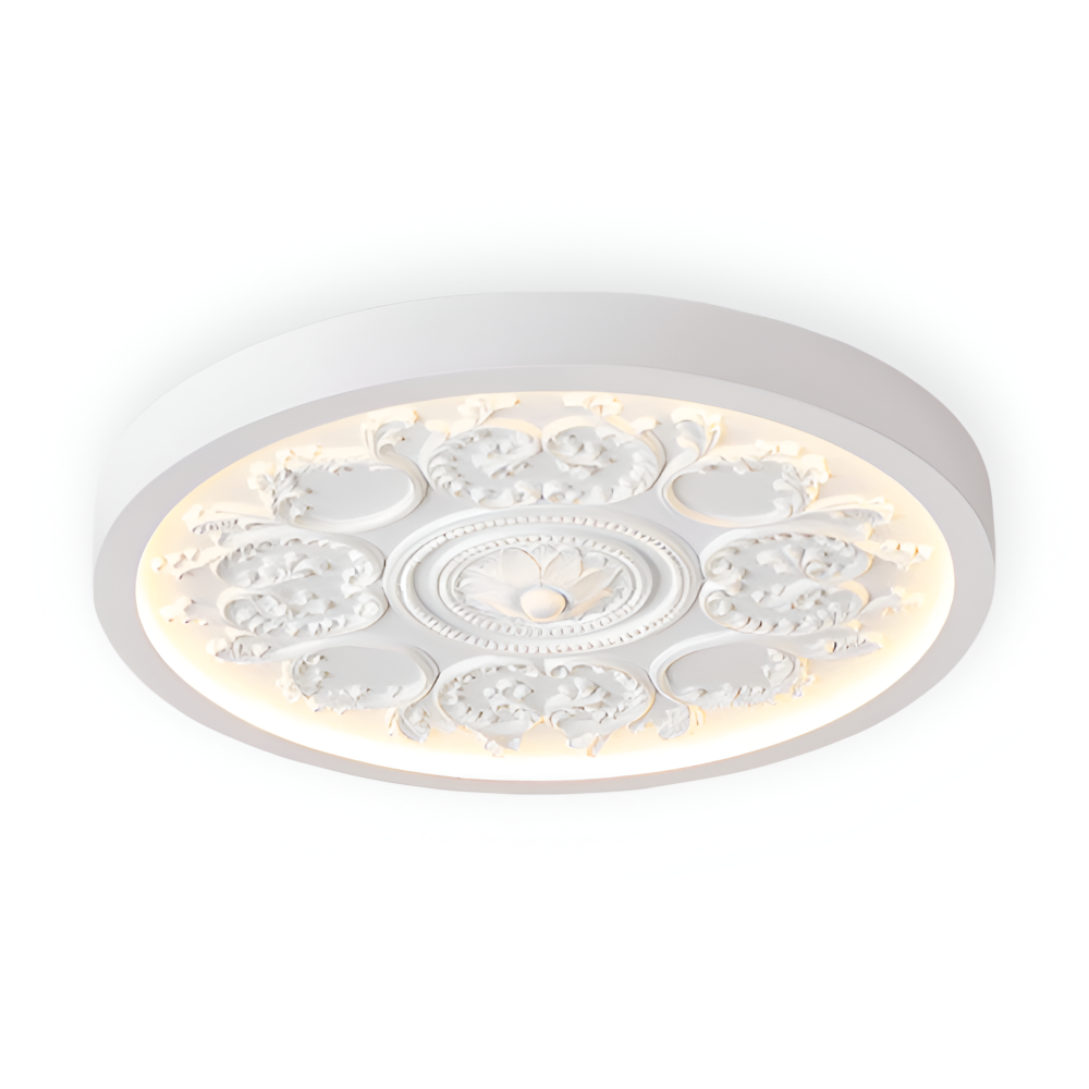 Ceiling lamp with embossed floral design – Remote dimmable control - Lamylie
