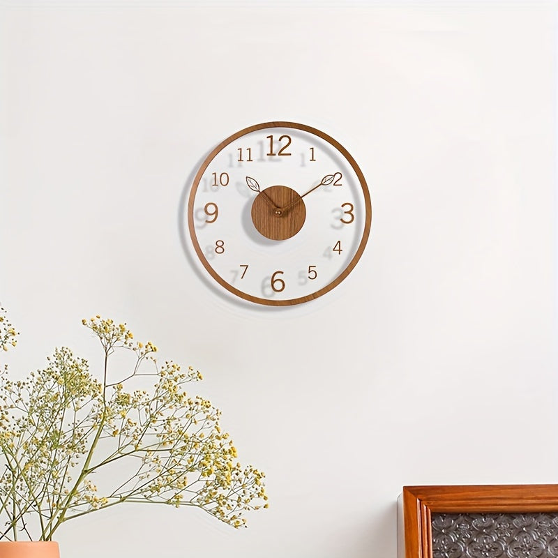 Orologio da parete sospeso minimalista Leafora — quadrante dal motivo a foglia essenziale