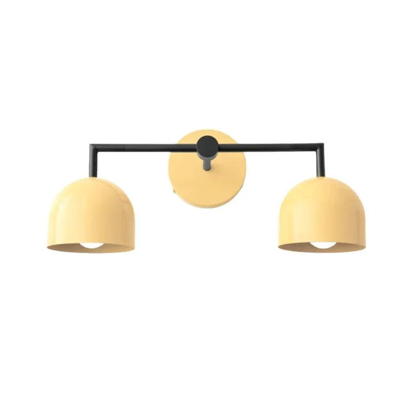 Væglampe med kuppelskærme, moderne skandinavisk design i sort metal og messing, 2-3 lyspunkter, stemningsbelysning til badeværelse, entré og soveværelse - Lamylie
