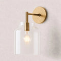 Wall Lamp with Milk Glass Shade and Metal Accents Minimalist Design Ambient Lamp Hall Hallway Bedroom - Lamylie