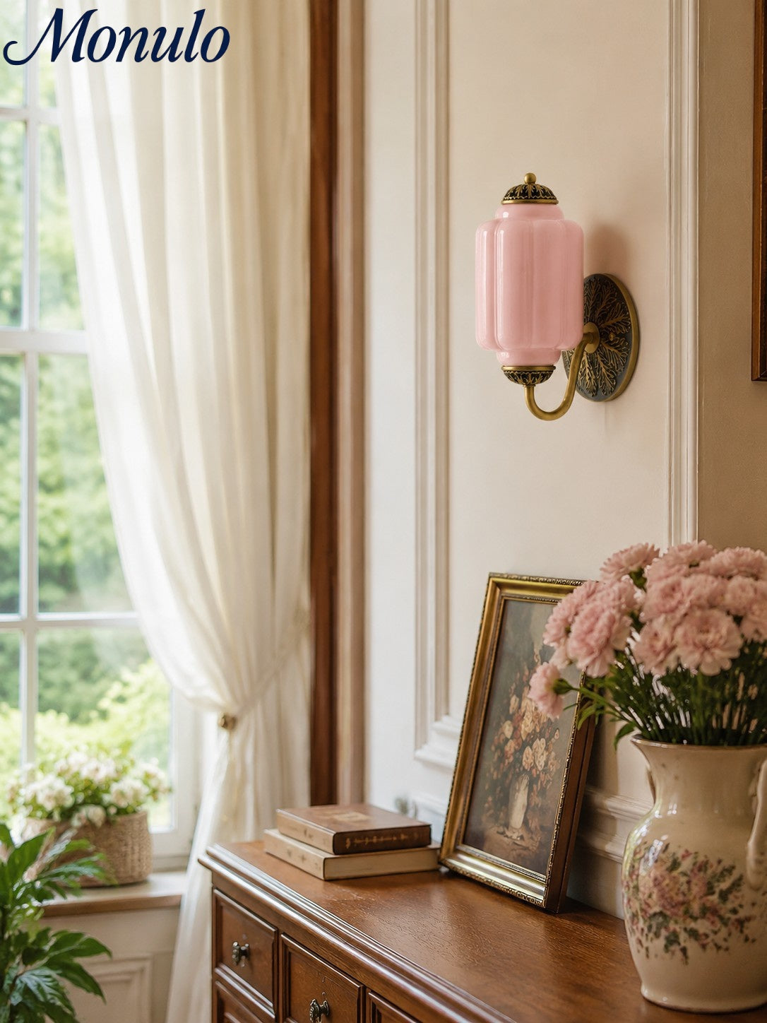 Milk Glass Wall Lamp Eloise for Hall and Bedroom | Vintage Wall Lighting with Milky White Glass - Lamylie