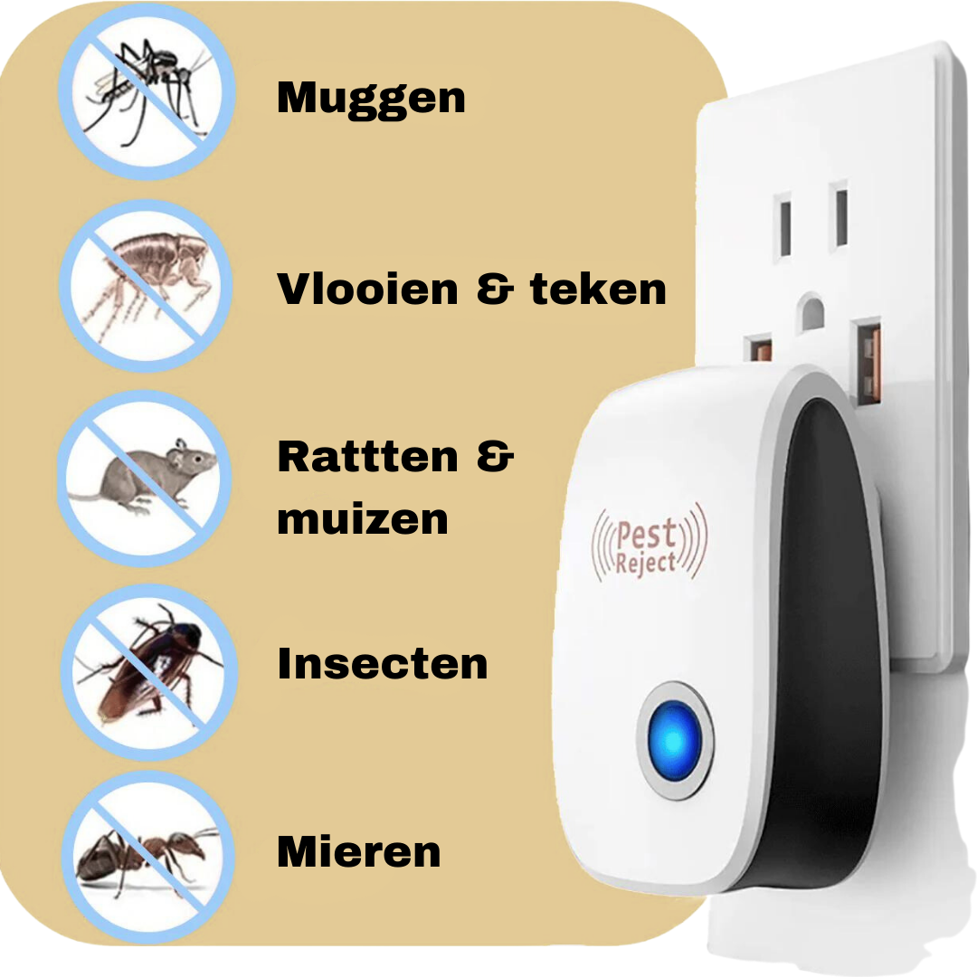 Répulsif à ultrasons contre les nuisibles | Lutte antiparasitaire à brancher pour souris, rongeurs et insectes | Non toxique et sans danger pour les animaux domestiques | Couverture de 40 m² - Lamylie