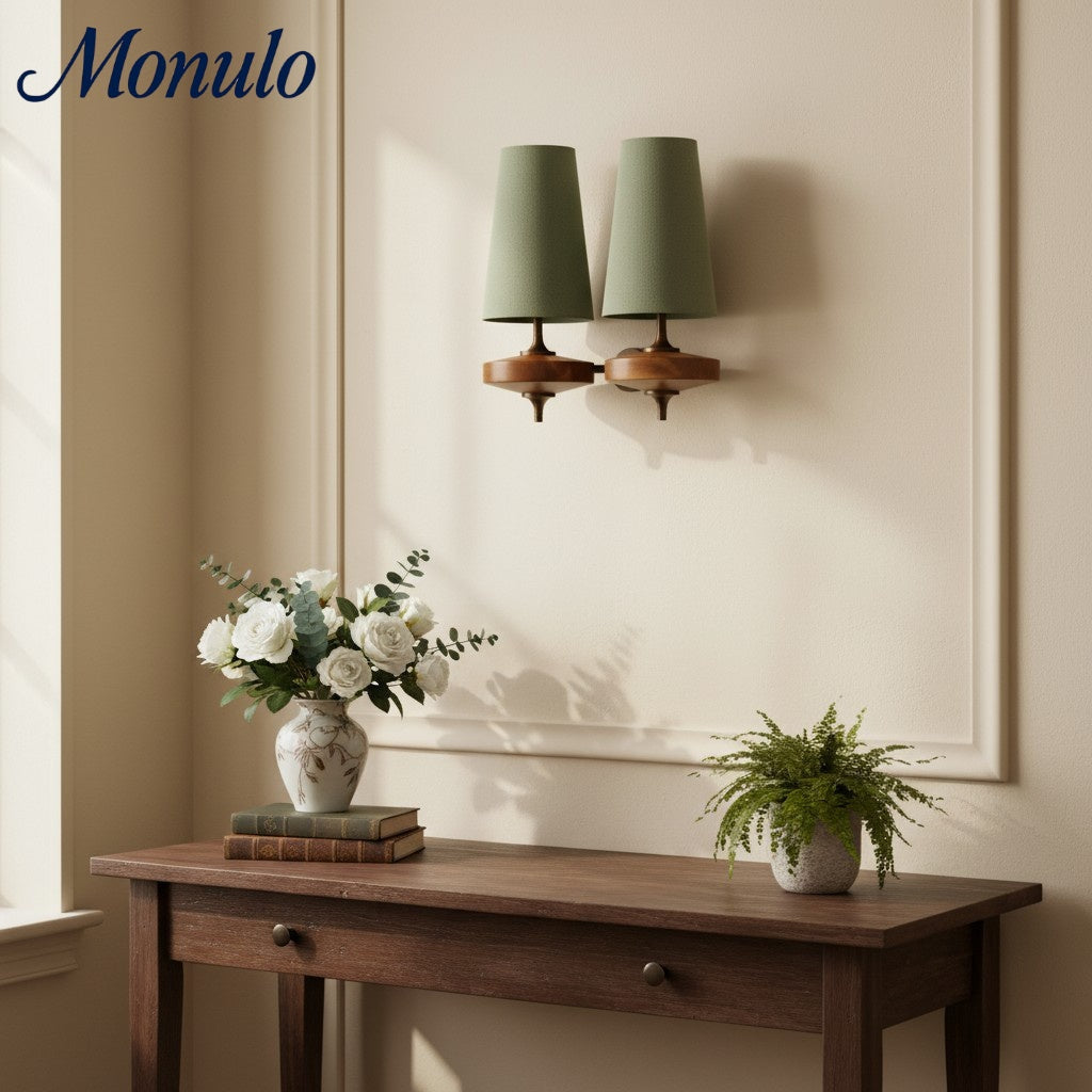 Retro Wall Lamp with Fabric Shade | Vintage Lighting for Bedroom - Lamylie