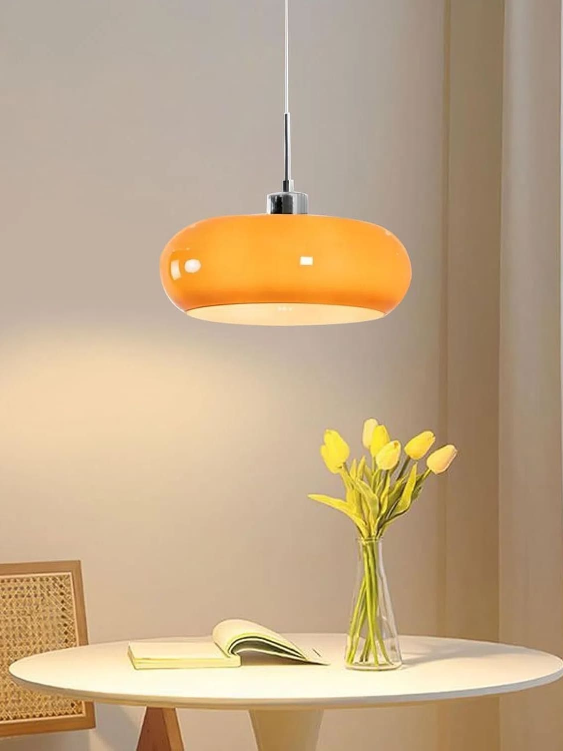 Bauhaus Glas Pendelleuchte Metall 11cm Nordisches Design Esszimmer Küche - Lamylie